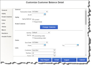 Figure 3: Use QuickBooks Online's customization tools to isolate and display the exact information that you need.