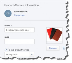 Figure 1: You can build a database of product and service records using QuickBooks Online’s inventory management tools.