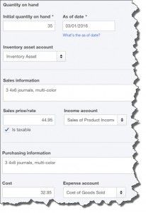 Figure 2: You need to be absolutely sure that your Initial quantity on hand figure is correct in this window, since it will affect transactions and reports.